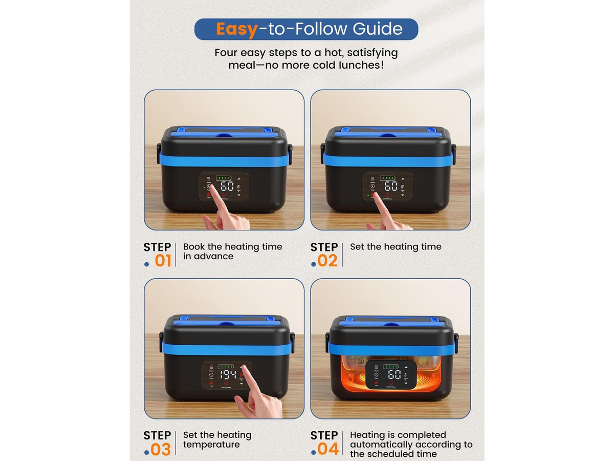 Portable Self Heating Electric Lunch Box Food Warmer