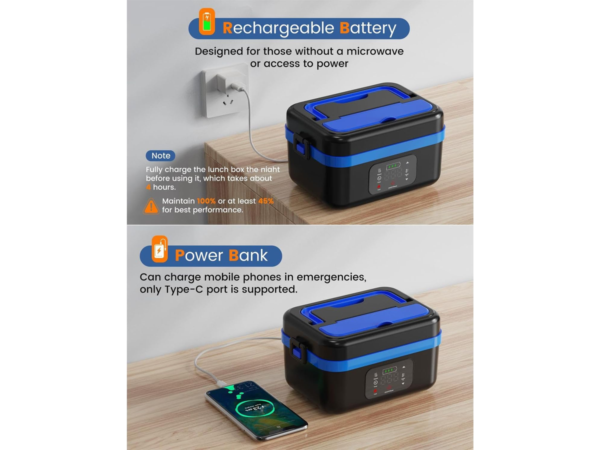 Portable Self Heating Electric Lunch Box Food Warmer