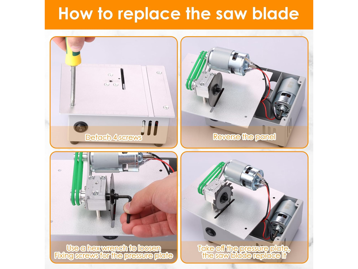 Mini Precision Table Saw 7 Speed Adjustable Desktop Cutting Grinding Machine