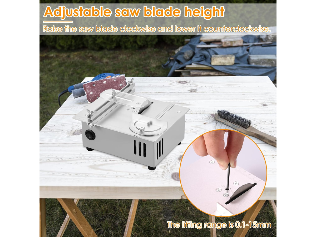 Mini Precision Table Saw 7 Speed Adjustable Desktop Cutting Grinding Machine