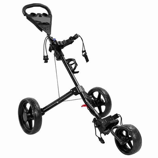 3 Wheel Golf Trundler Folding Golf Push Cart with Dual Brakes and Accessories