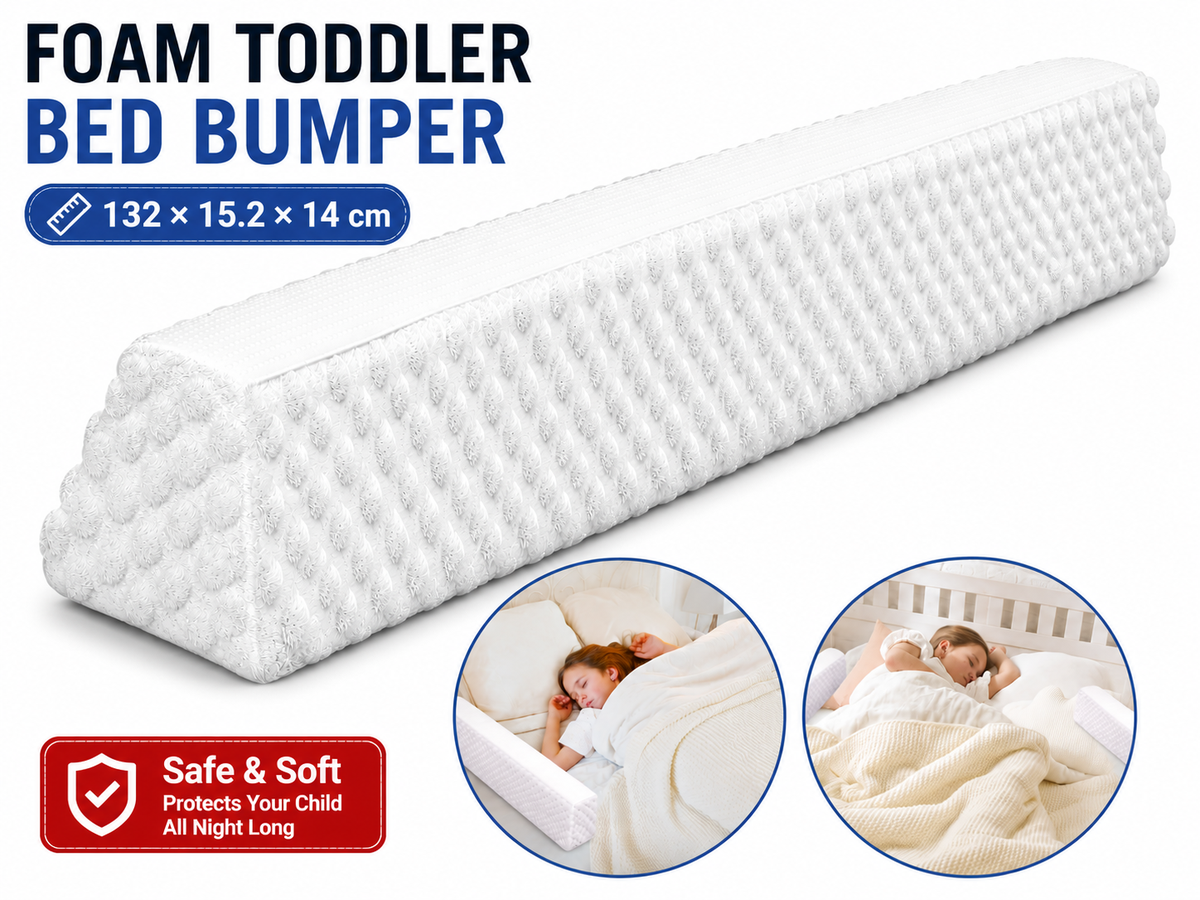 Bed Bumper Foam Bed Guard Non Slip Safety Rail for Twin Full Queen King Beds