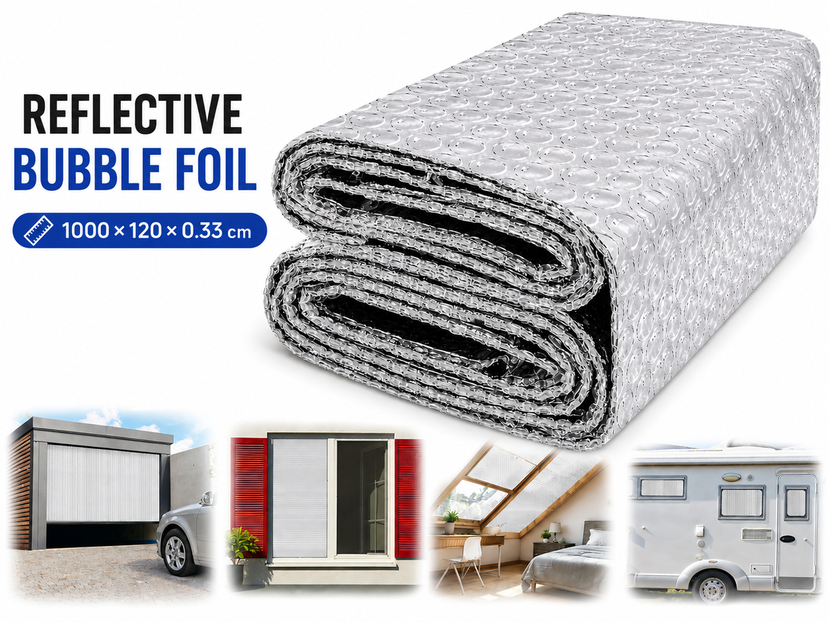 Double Layer Aluminium Bubble Foil Insulation (10mx1.2m)