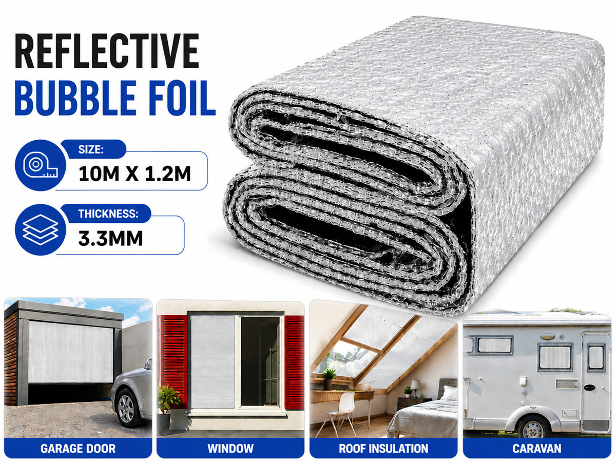 Double Layer Aluminium Bubble Foil Insulation (10mx1.2m)
