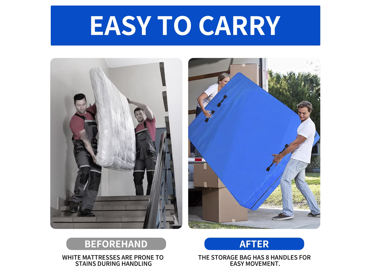Mattress Protector Storage Bag King Size Reusable Moving Cover with 8 Handles