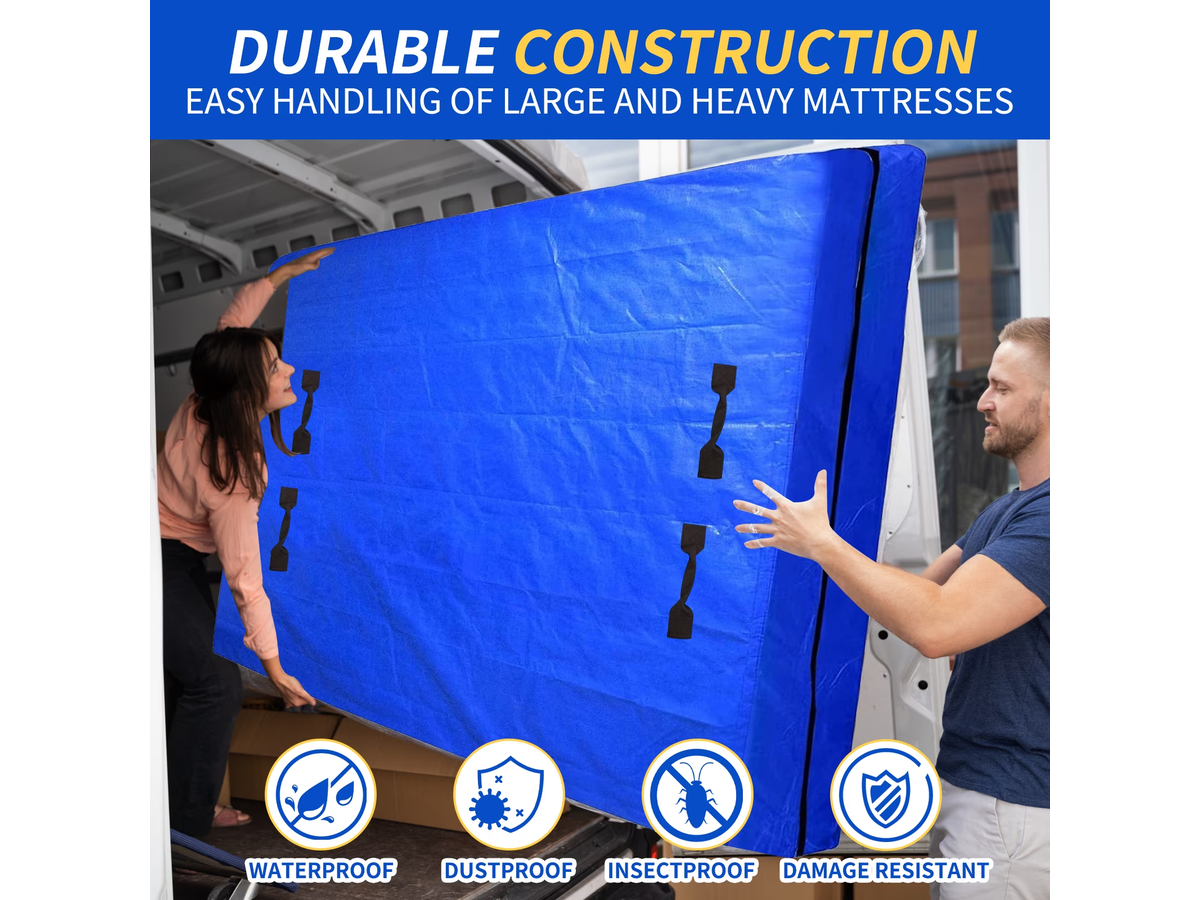 Mattress Protector Storage Bag King Size Reusable Moving Cover with 8 Handles