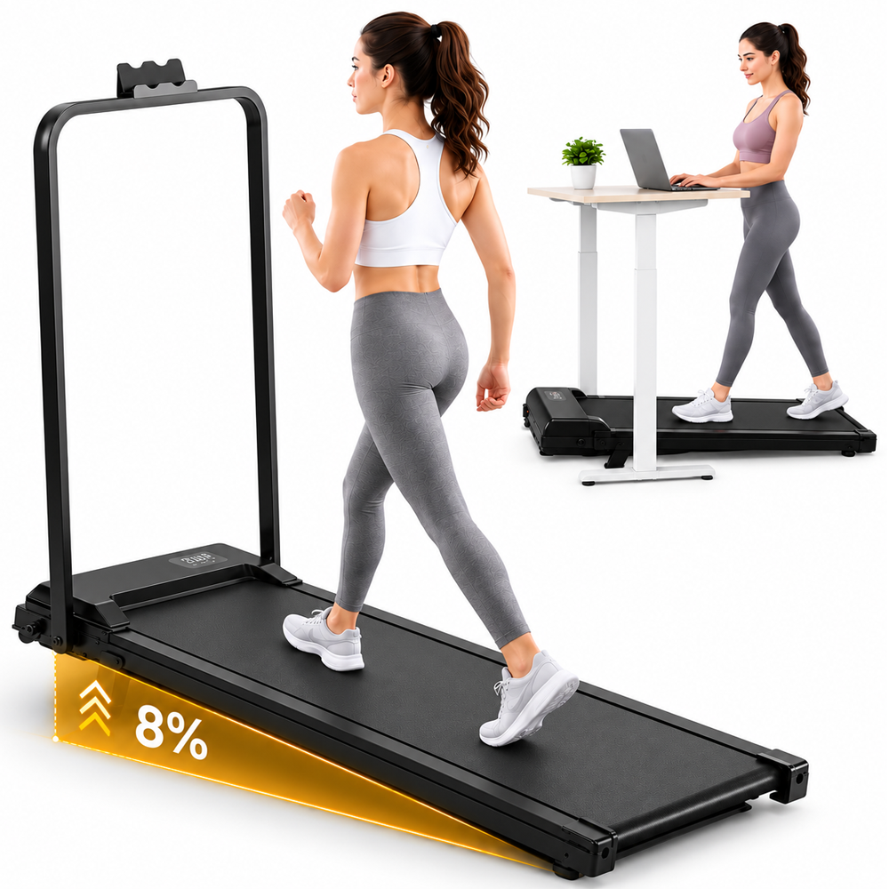 Walking Machine Treadmill 2.5HP 8% Incline 3 in 1 Compact Home Office Treadmill