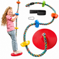 Tree Swing Set with Disc Seat Rainbow Climbing Rope and Tree Strap