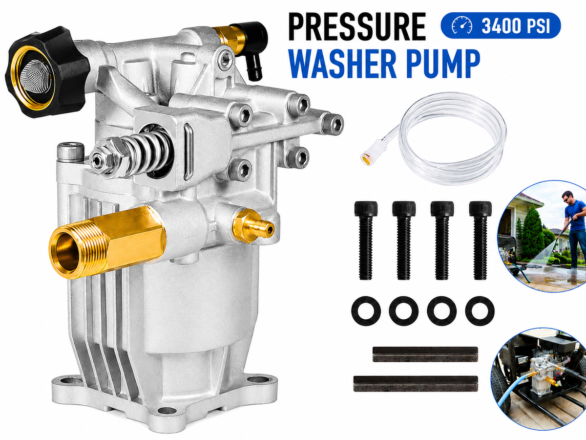 Horizontal Water Blaster Pump 3400 PSI 2.5 GPM Replacement Pump with 3/4 Inch Shaft