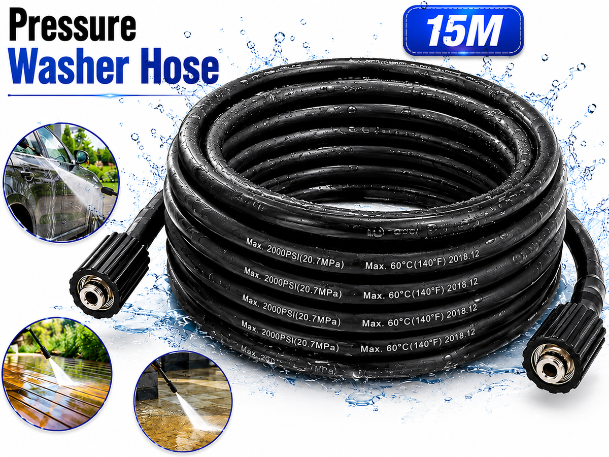 Pressure Washer Replacement Hose 15M Heavy Duty M22 Hose