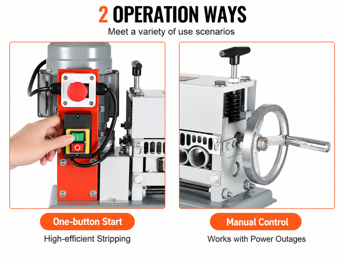 Wire Stripping Machine Electric 370W Manual Crank Cable Stripper 1.5 to 36MM