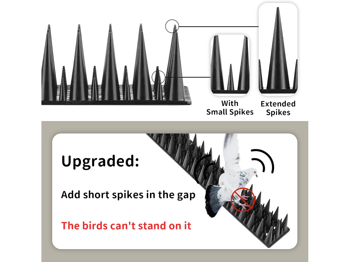 Bird Spikes 22 Pack 21.6FT Animal Deterrent for Fences Roofs Railings and Ledges