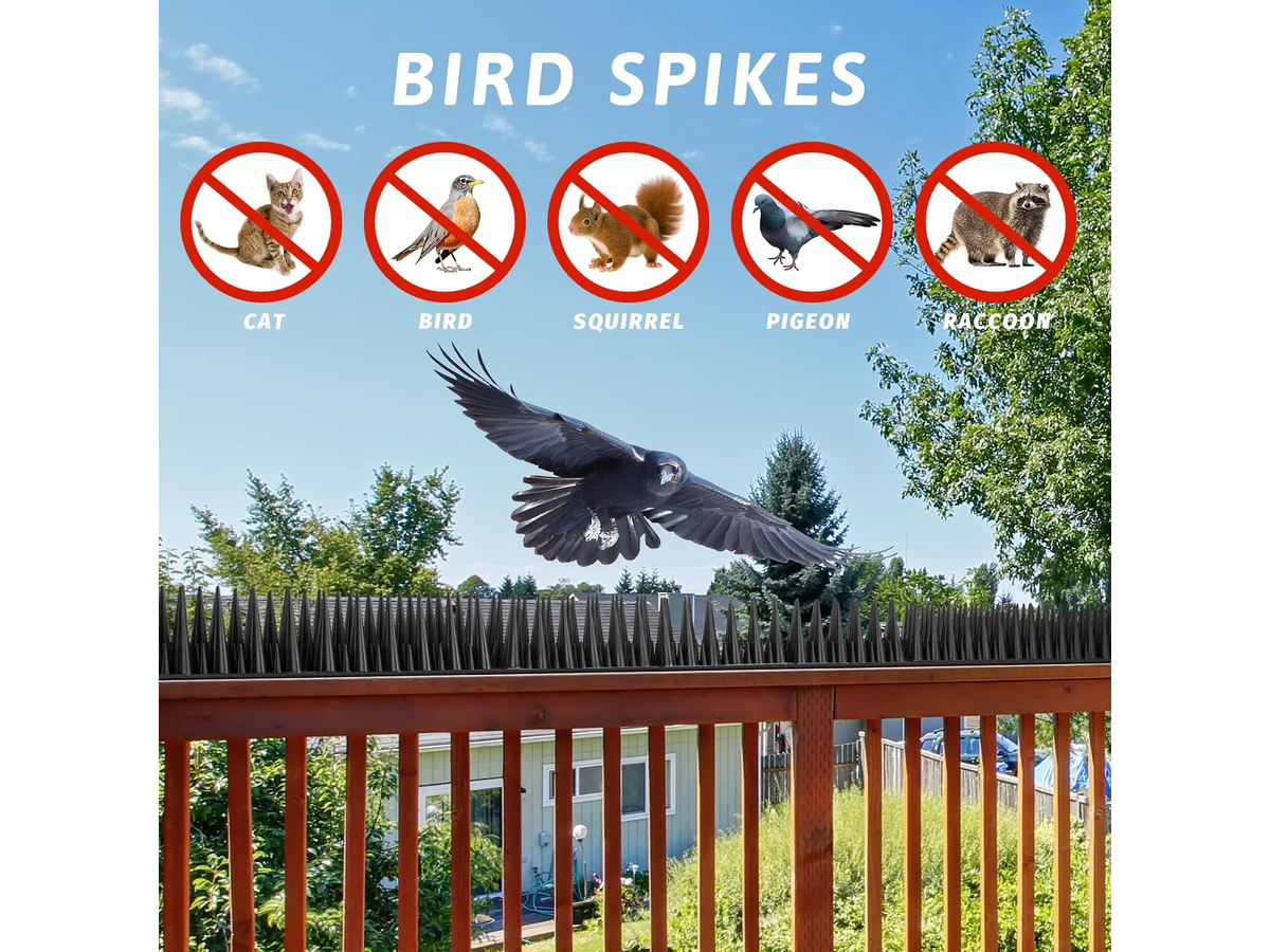 Bird Spikes 22 Pack 21.6FT Animal Deterrent for Fences Roofs Railings and Ledges