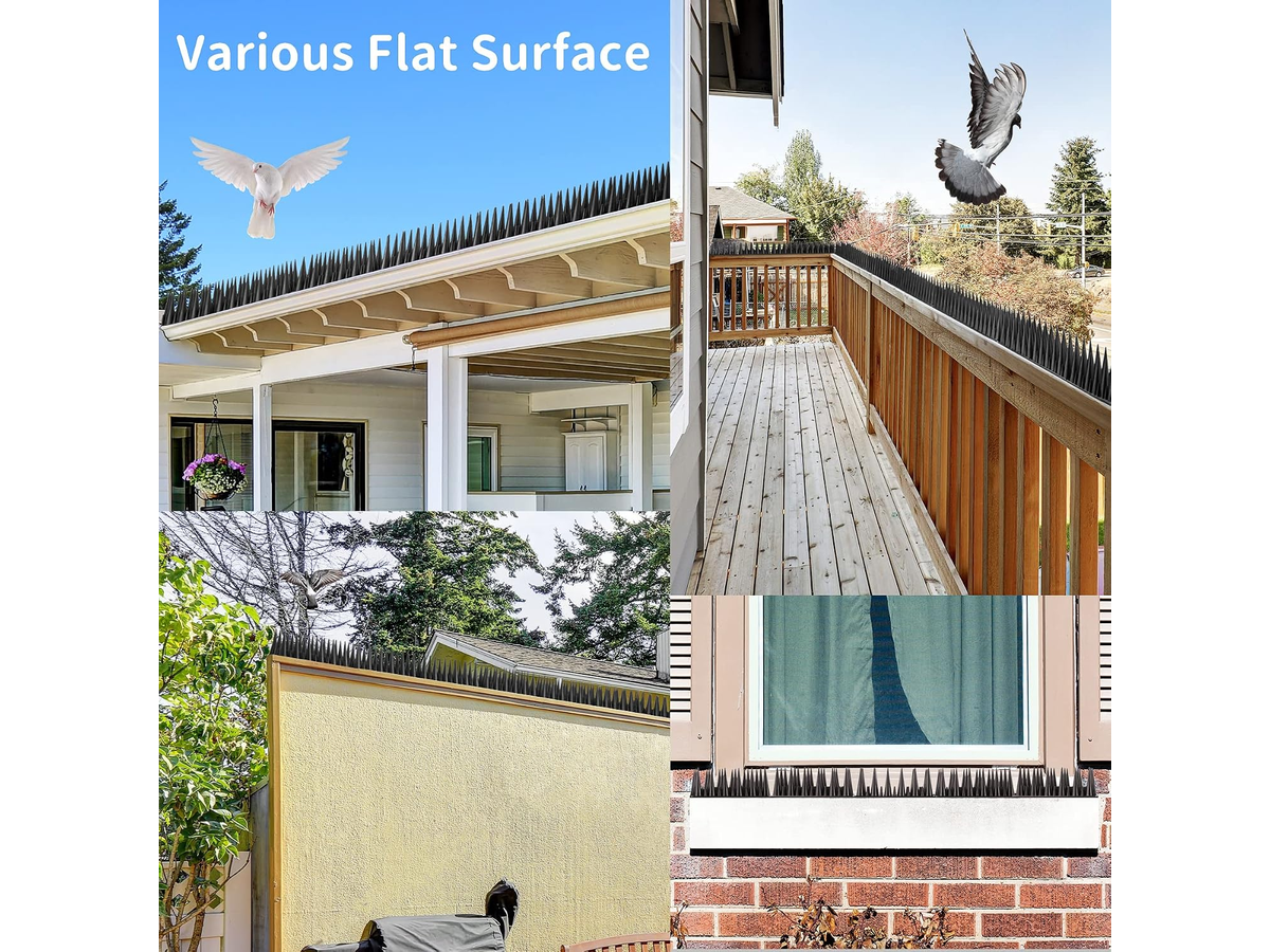 Bird Spikes 22 Pack 21.6FT Animal Deterrent for Fences Roofs Railings and Ledges