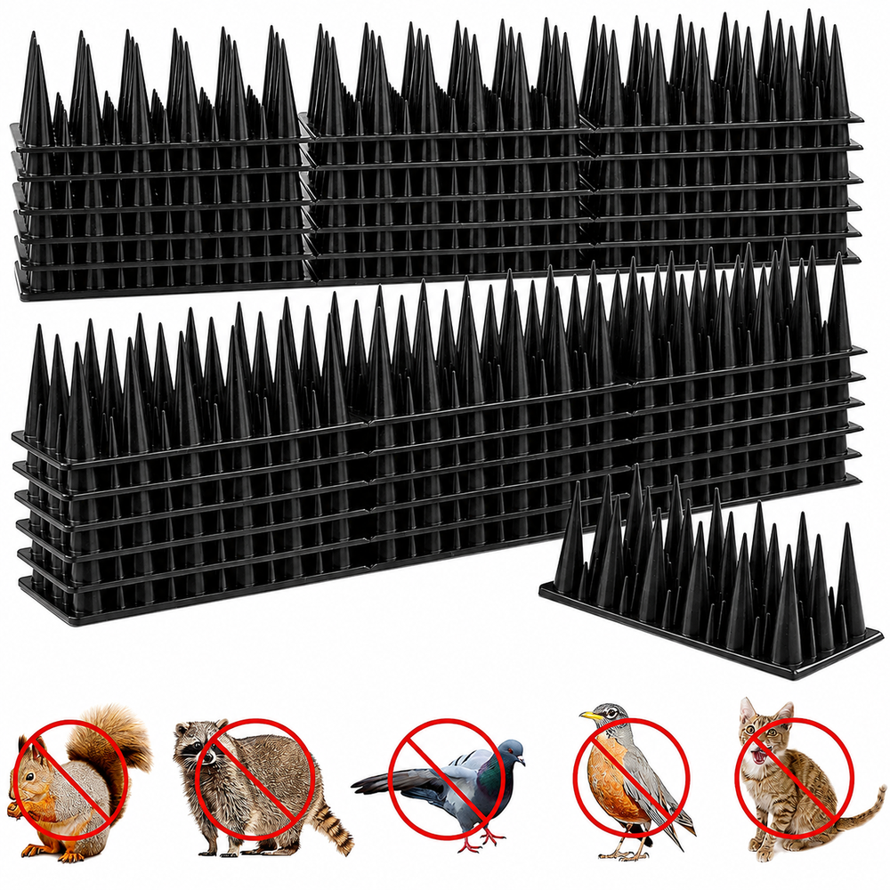Bird Spikes 22 Pack 21.6FT Animal Deterrent for Fences Roofs Railings and Ledges