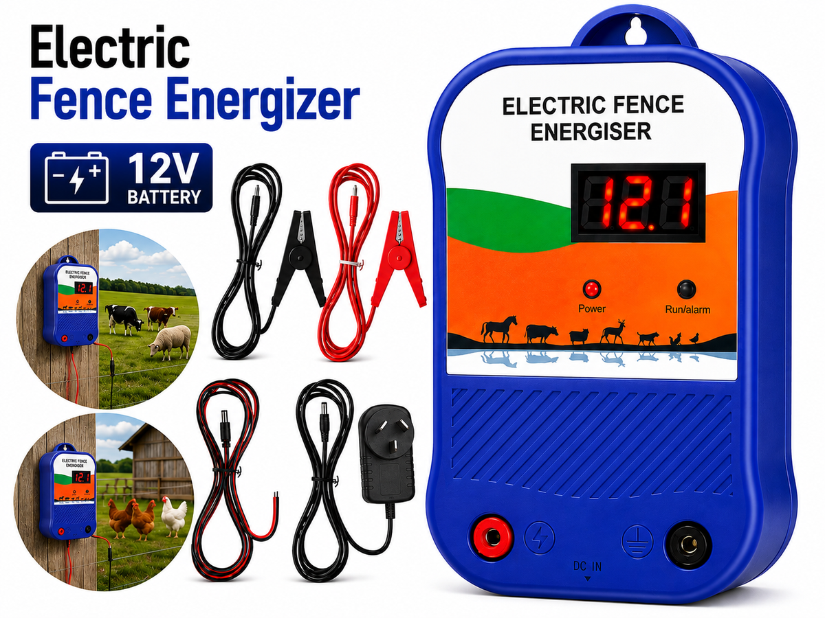 Electric Fence Energizer Waterproof Fence Energiser with Mains Battery Solar Power Options