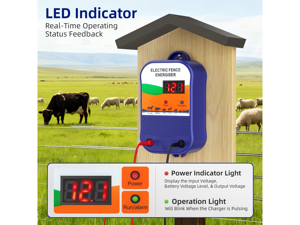 Electric Fence Energizer Waterproof Fence Energiser with Mains Battery Solar Power Options