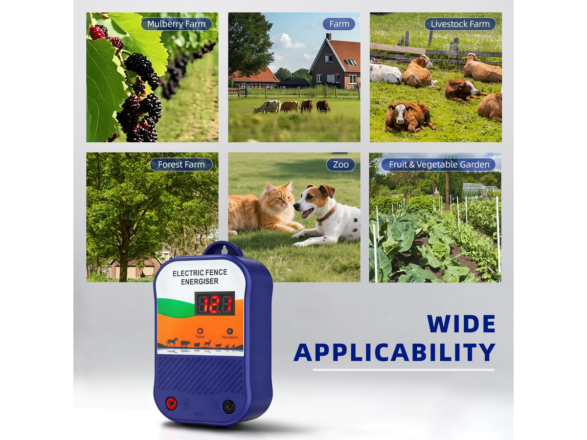 Electric Fence Energizer Waterproof Fence Energiser with Mains Battery Solar Power Options