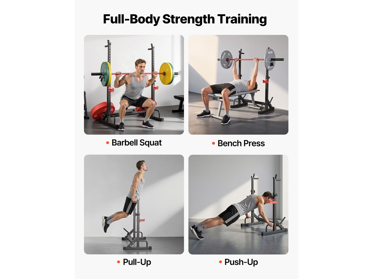 Adjustable Squat Rack Home Gym Strength Training Stand