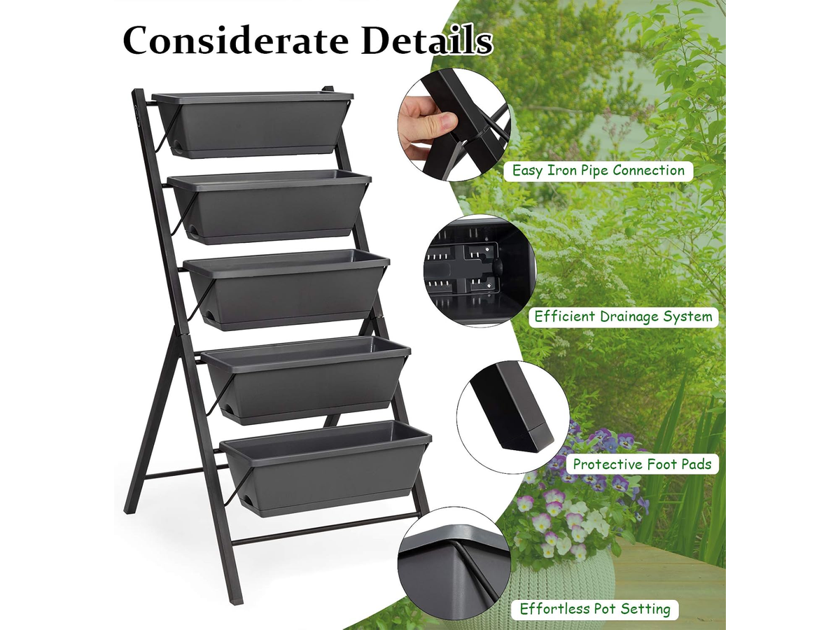 Vertical Raised Garden Bed 5 Tier Elevated Planter with Drainage System