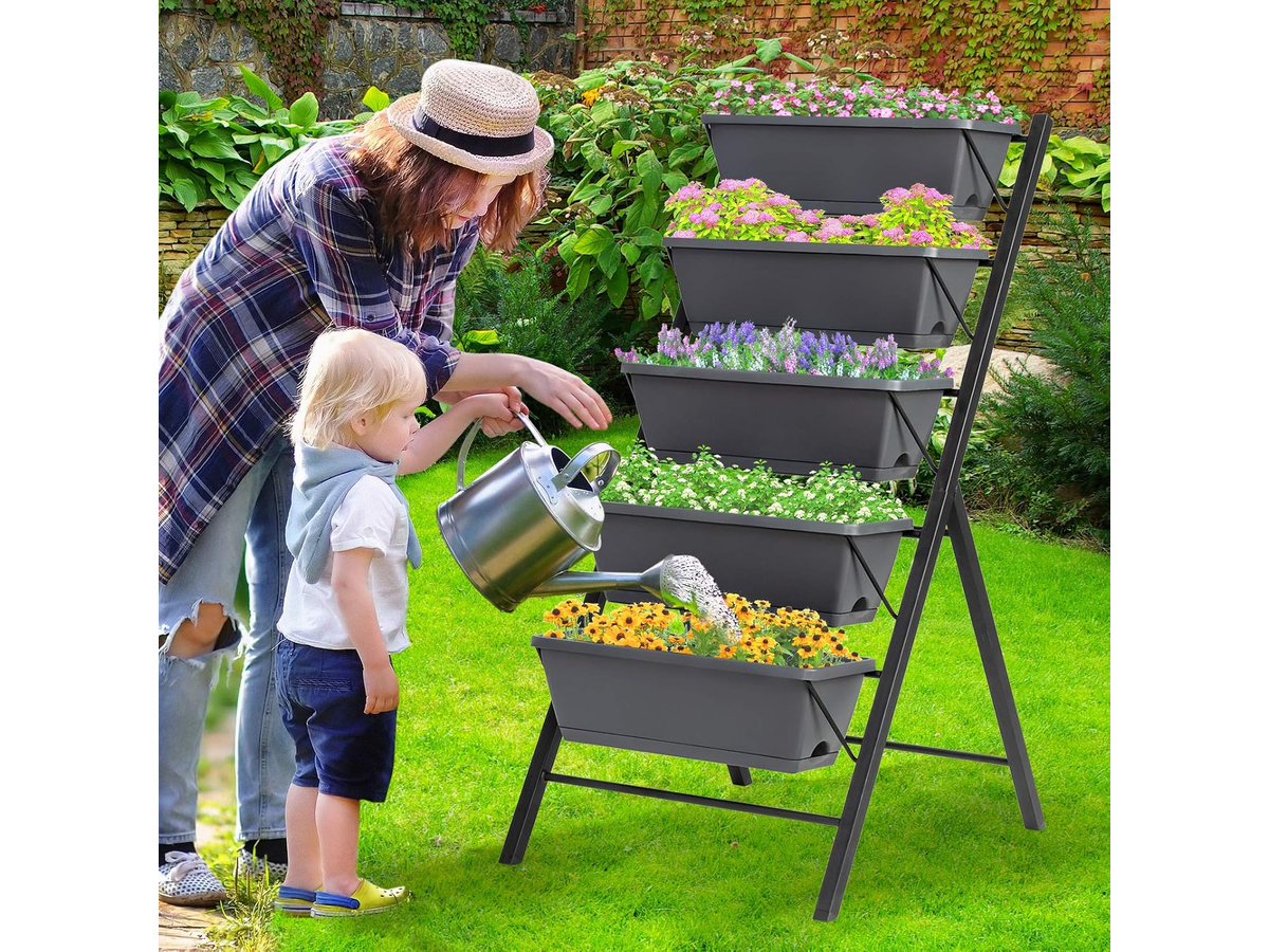 Vertical Raised Garden Bed 5 Tier Elevated Planter with Drainage System
