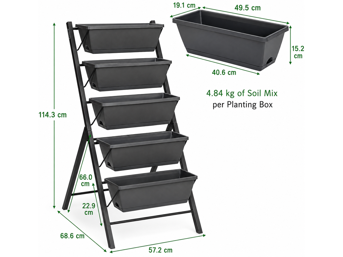 Vertical Raised Garden Bed 5 Tier Elevated Planter with Drainage System