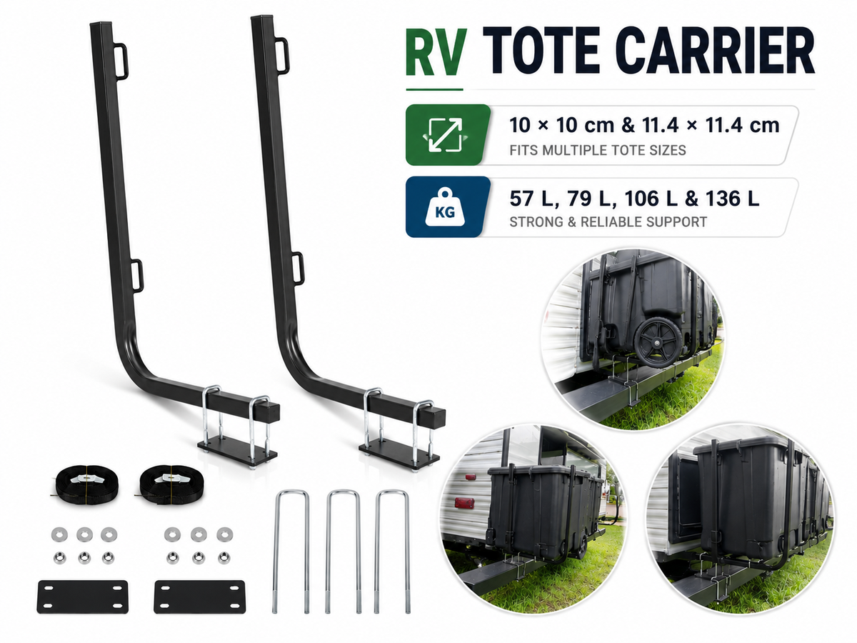 RV Bumper Tote Tank Carrier Rack Steel Holder