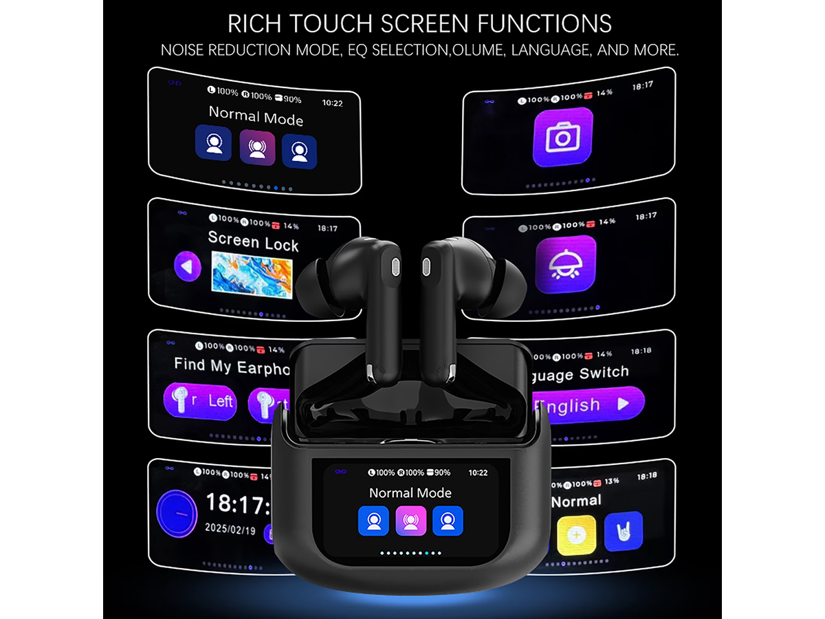 Wireless Bluetooth Earbuds with Touchscreen Charging Case