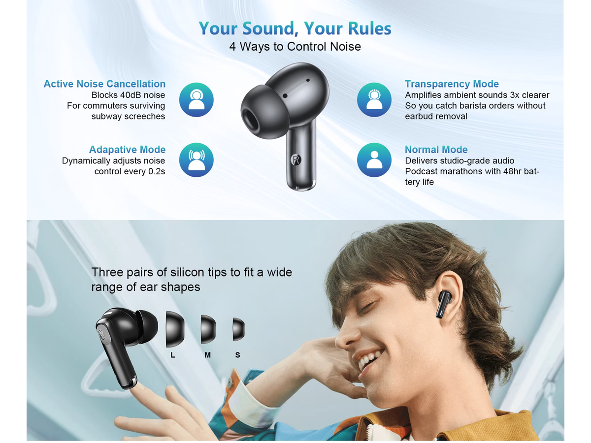 Wireless Bluetooth Earbuds with Touchscreen Charging Case
