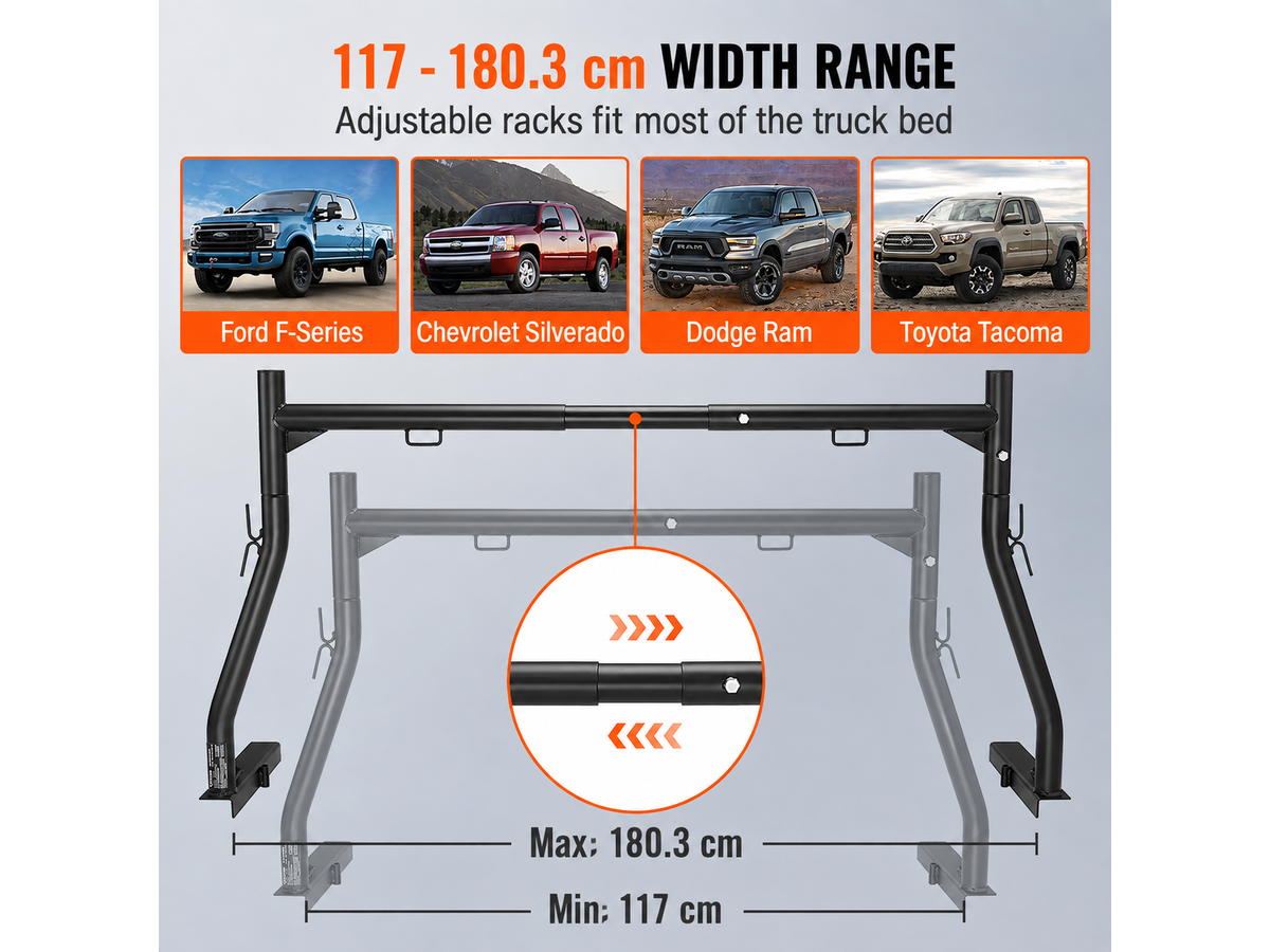 Truck Bed Rack Heavy Duty Adjustable Pickup Rack