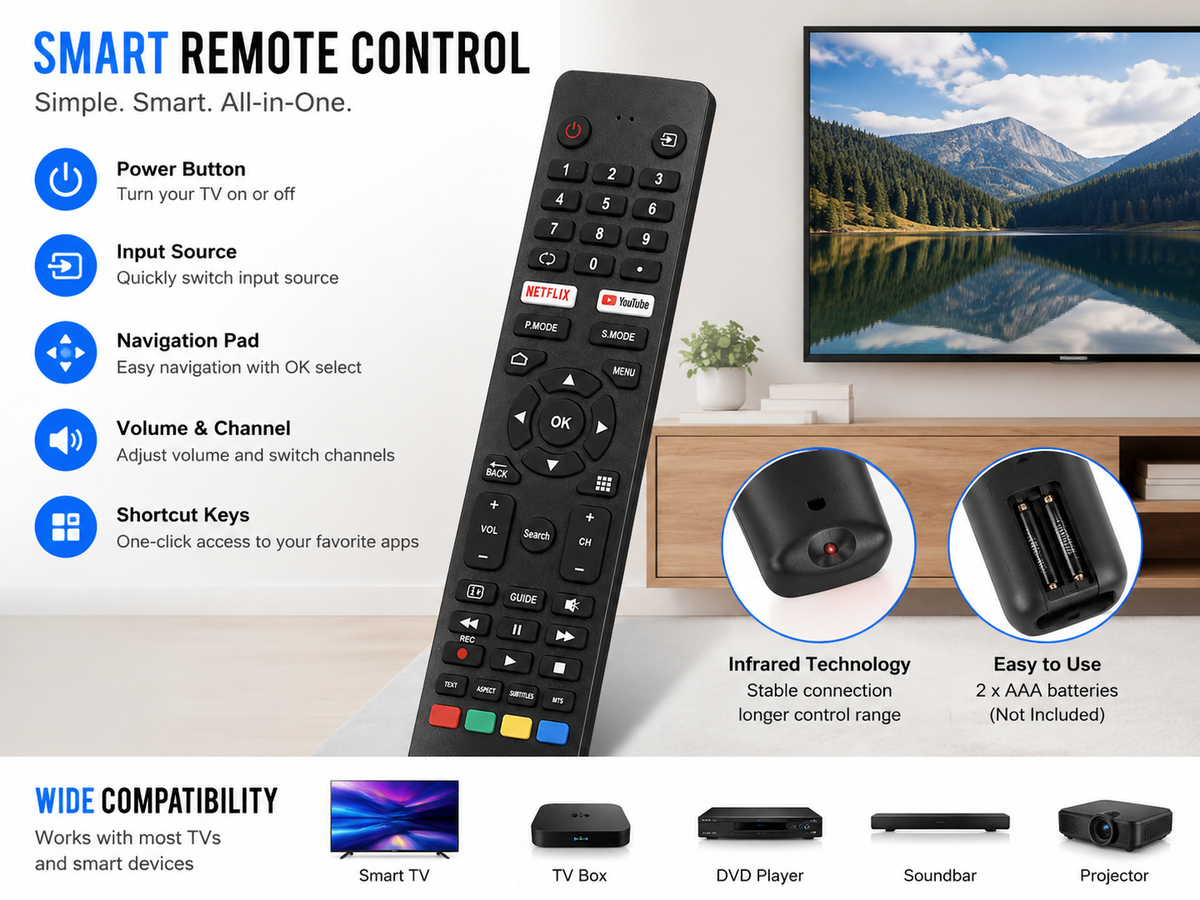 VEON TV Remote Replacement RC-NZ Smart 4K UHD Android TV