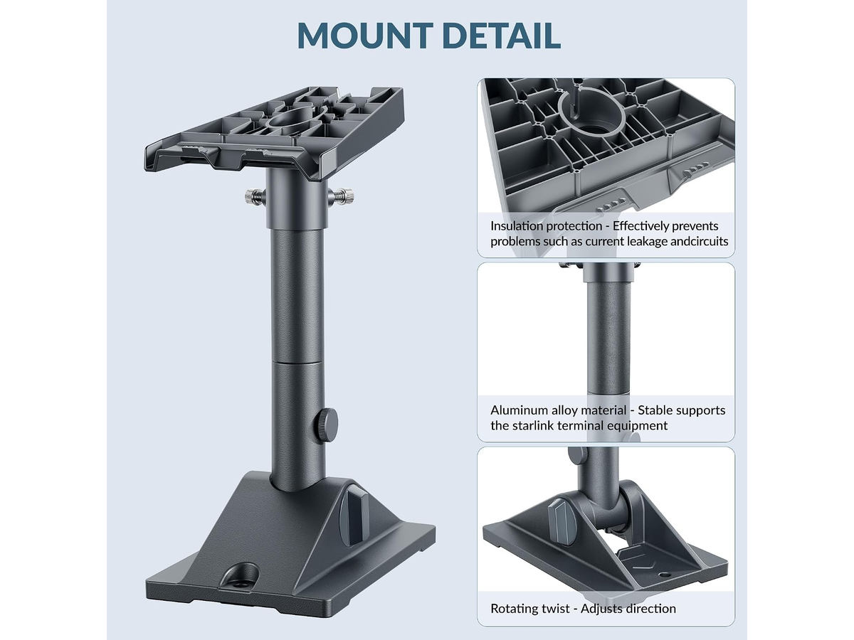 Starlink Gen 3 Mount Kit Aluminium Roof Wall Pole Mount