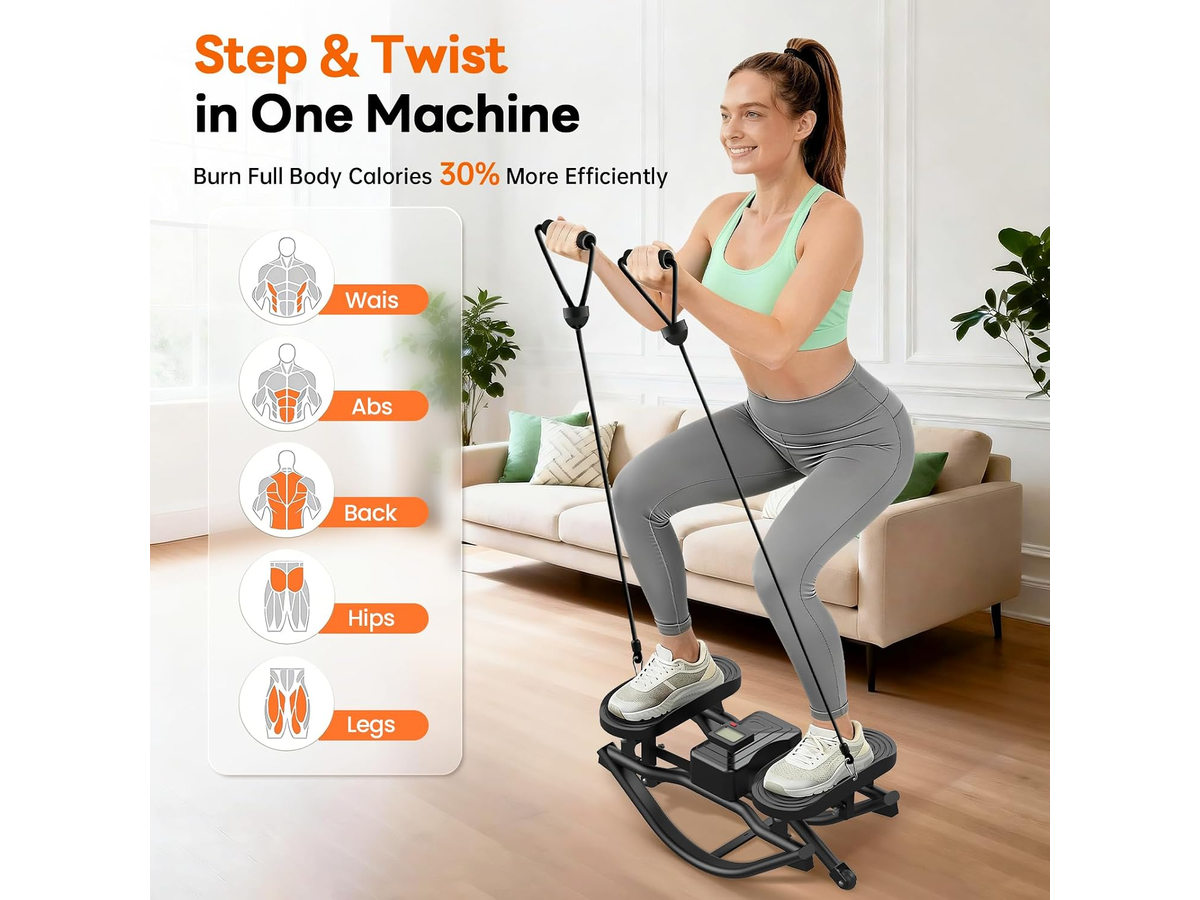 Steppers exercise fitness machine with Resistance Bands
