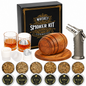 Whiskey Smoker Kit with Torch 6 Wood Chip Flavours 2 Glasses & Ice Moulds