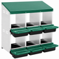 Chicken Nesting Box 2 Tier 6 Hole Roll Away Hen Laying Box with Perches Ventilation