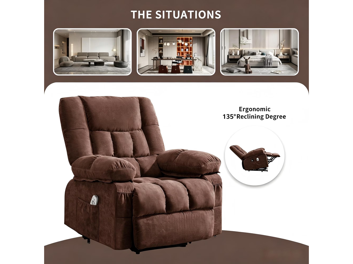 Power Lift Recliner Chair with Heat Massage USB Charging