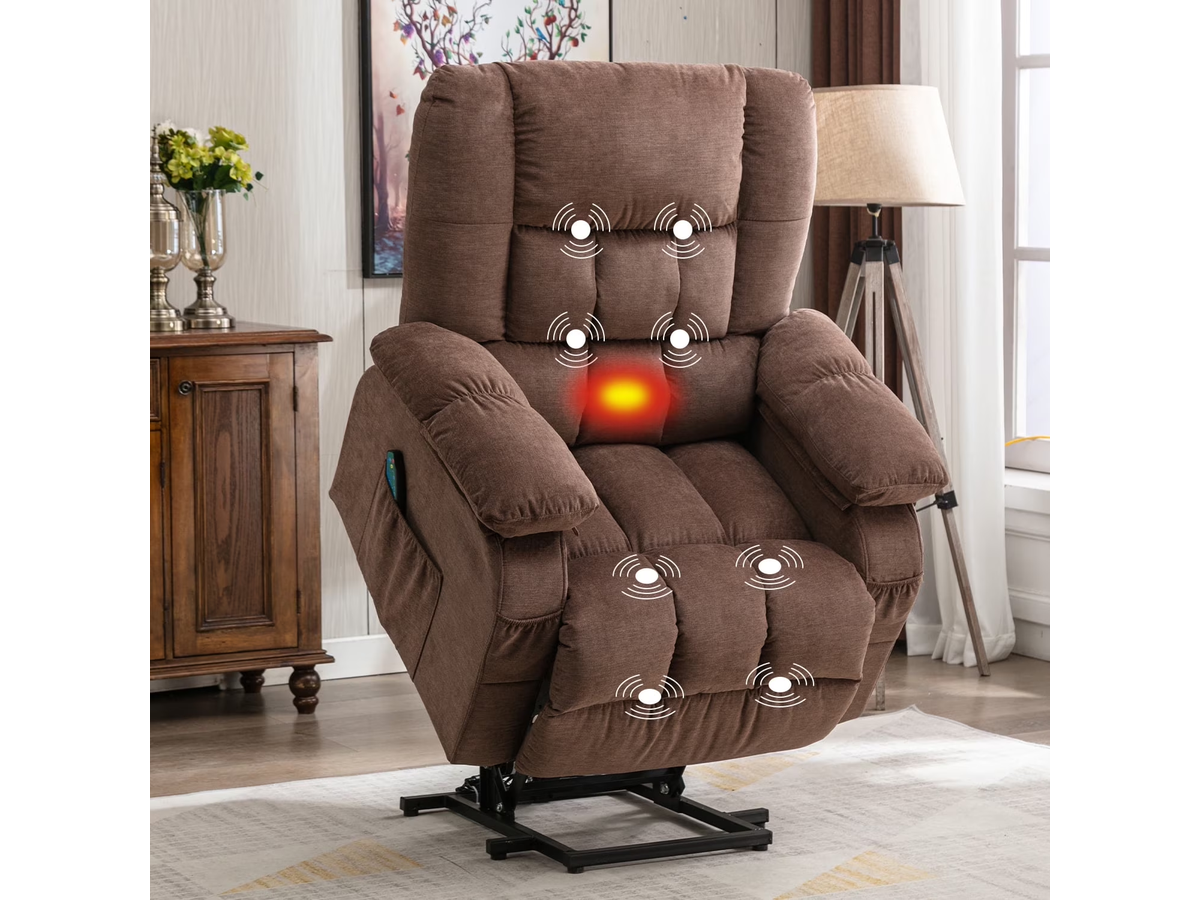 Power Lift Recliner Chair with Heat Massage USB Charging