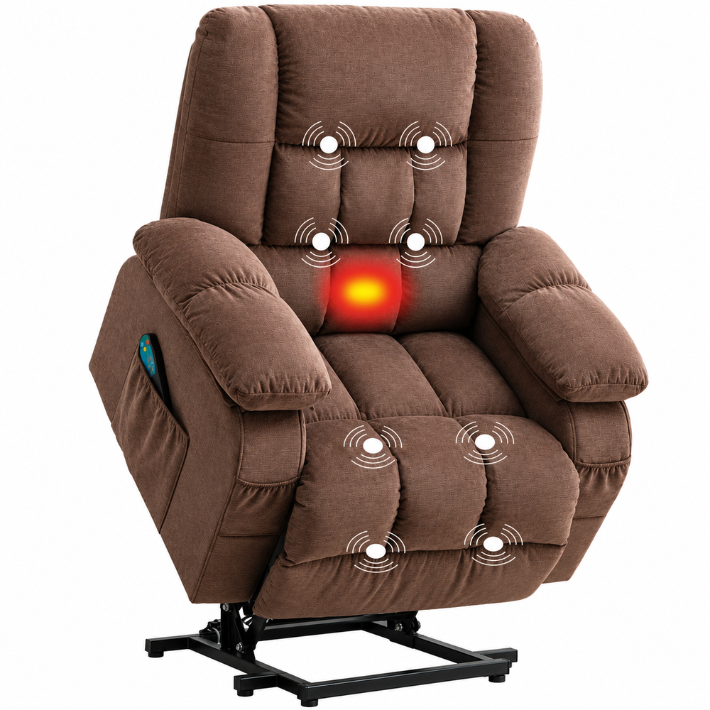 Power Lift Recliner Chair with Heat Massage USB Charging