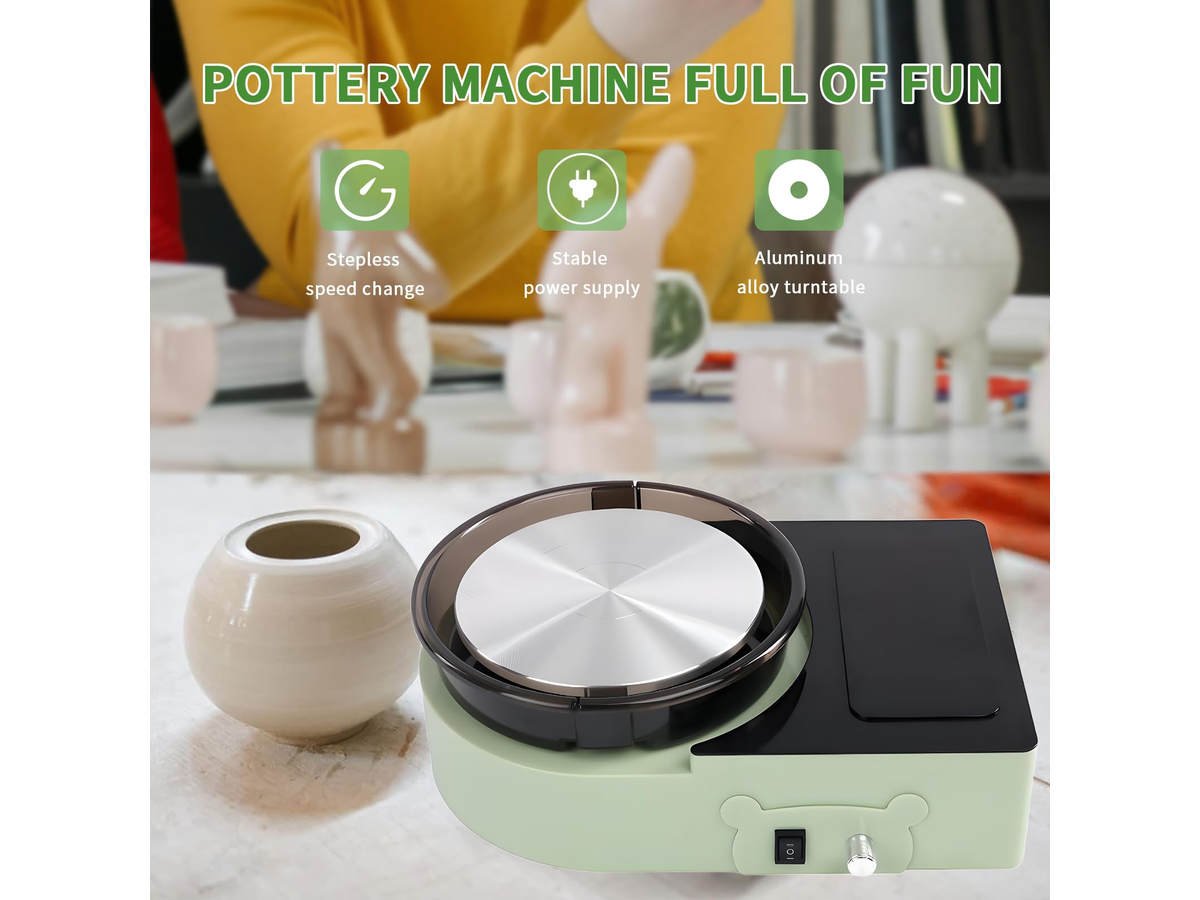 Mini Pottery Wheel 6 Inch Electric Clay Wheel with Foot Pedal