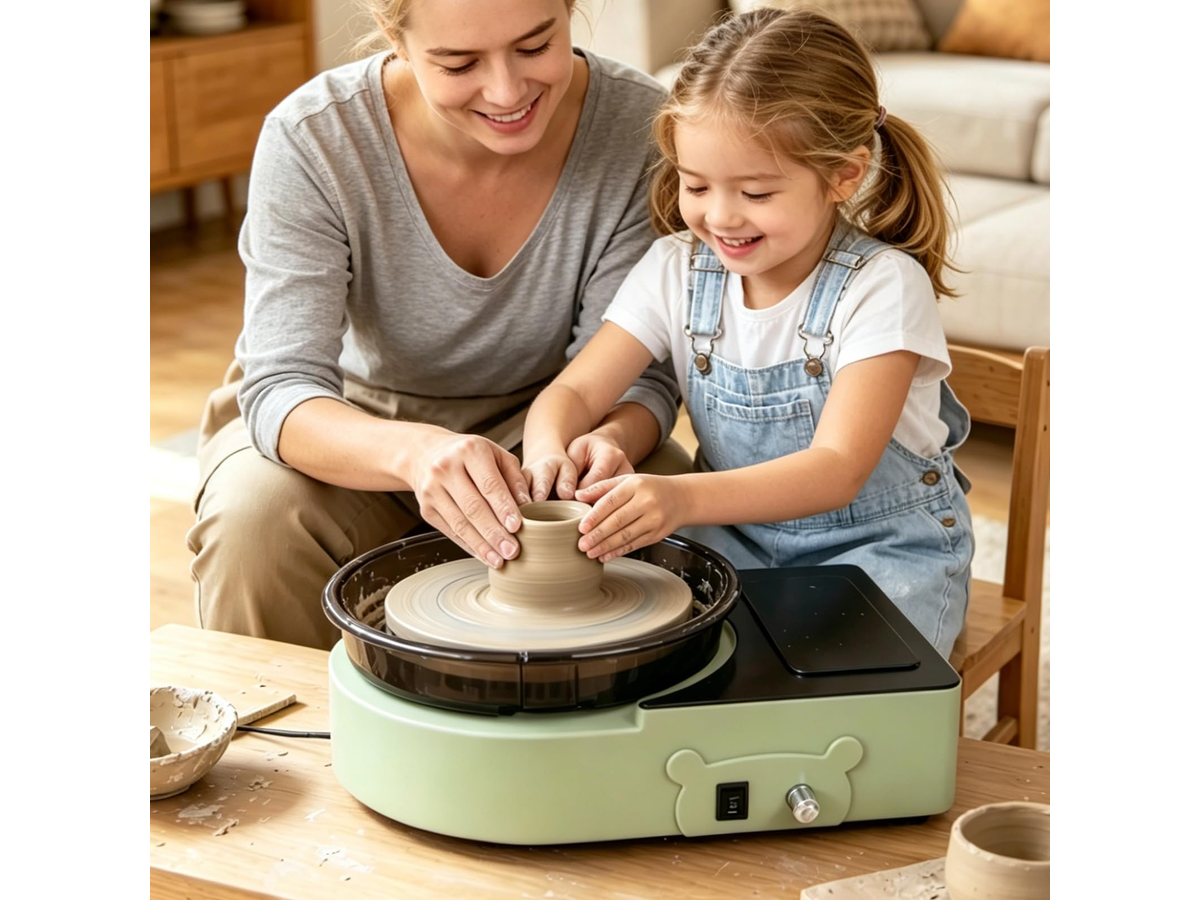 Mini Pottery Wheel 6 Inch Electric Clay Wheel with Foot Pedal