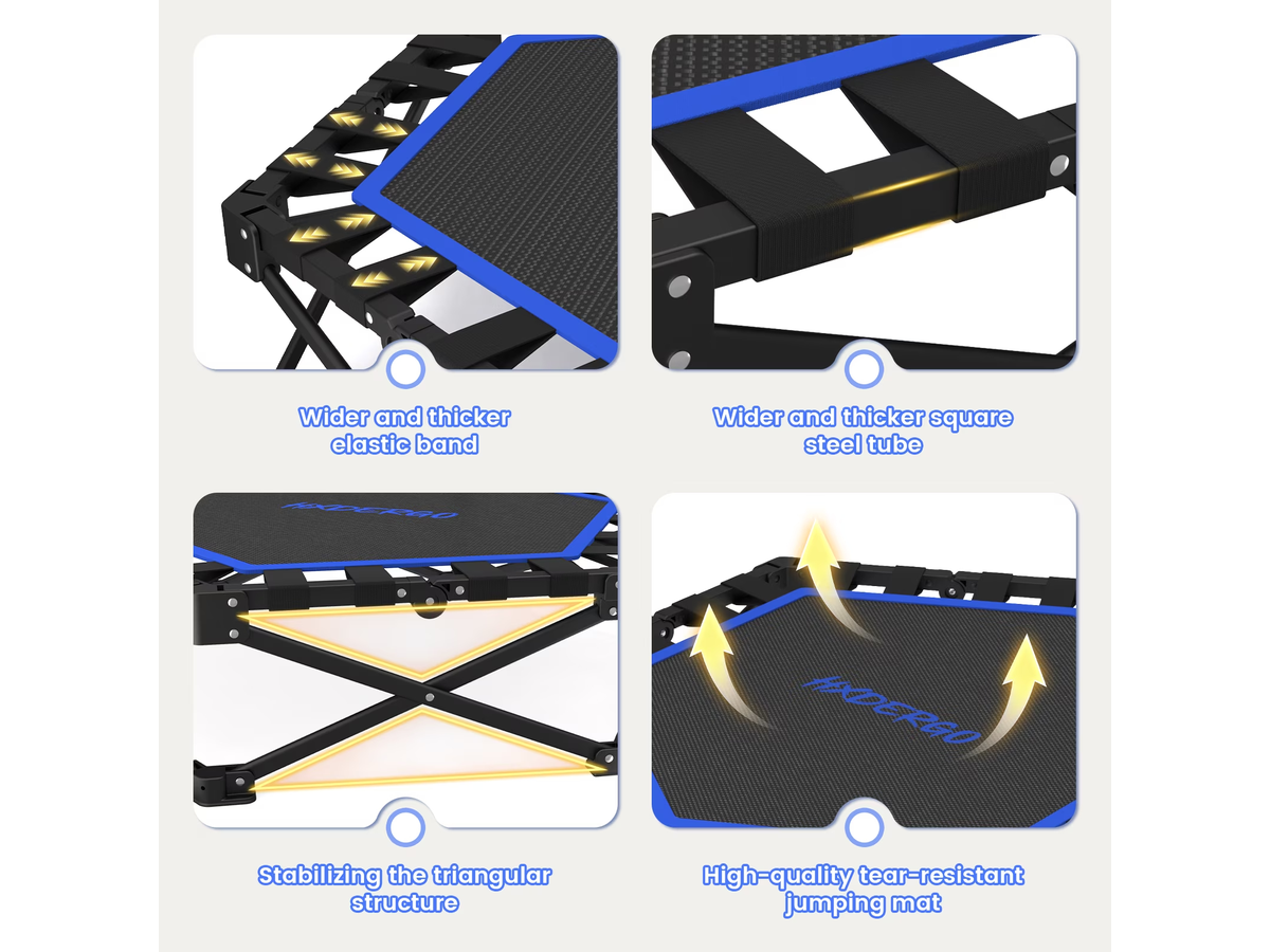 Trampoline Rebounder 42 Inch Foldable Fitness Trampoline with Adjustable Handle