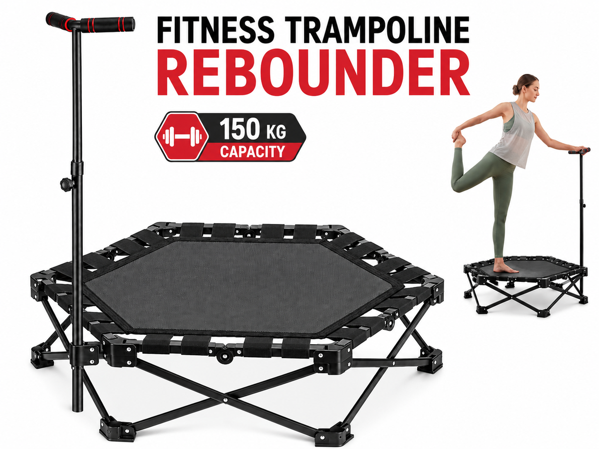 Trampoline Rebounder 42 Inch Foldable Fitness Trampoline with Adjustable Handle