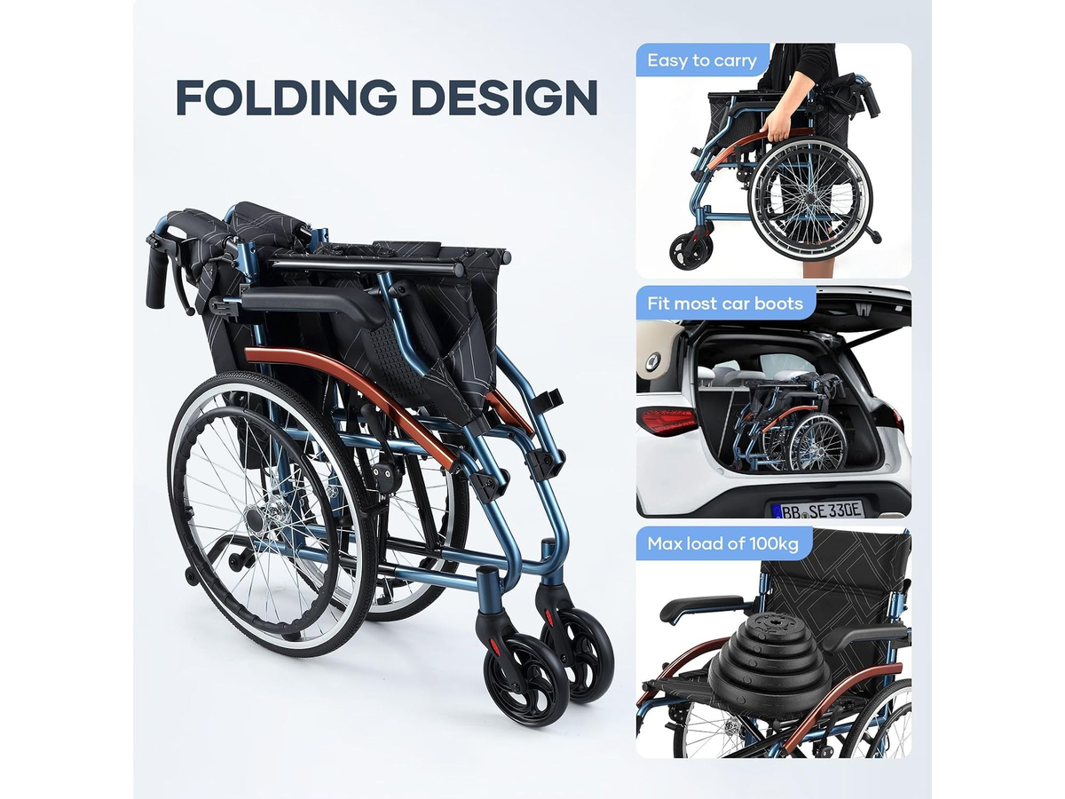 Folding Wheelchair Lightweight Transit Chair