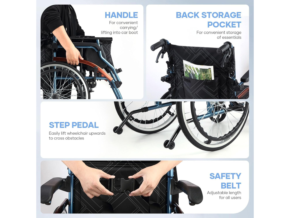 Folding Wheelchair Lightweight Transit Chair