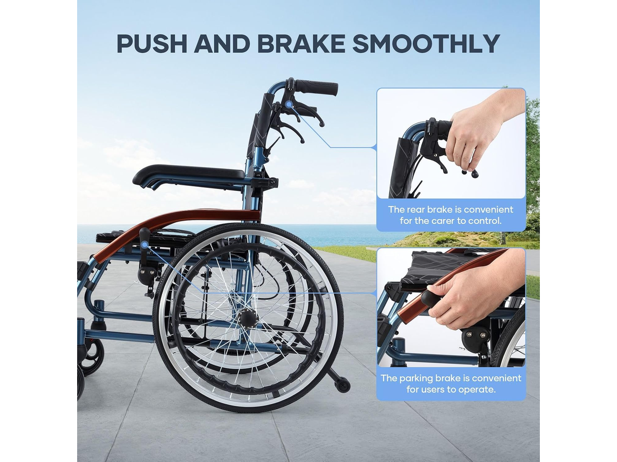 Folding Wheelchair Lightweight Transit Chair