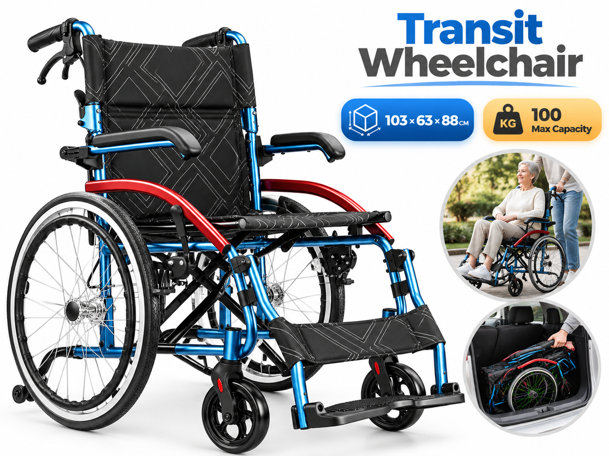 Folding Wheelchair Lightweight Transit Chair