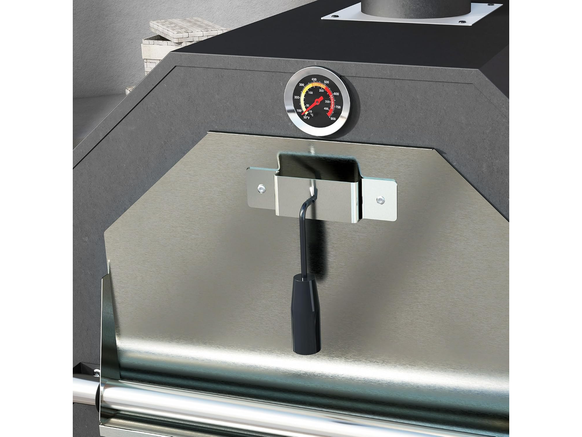 Outdoor Pizza Oven Wood Fired Pizza Maker with Pizza Stone Peel Grill Rack & Thermometer