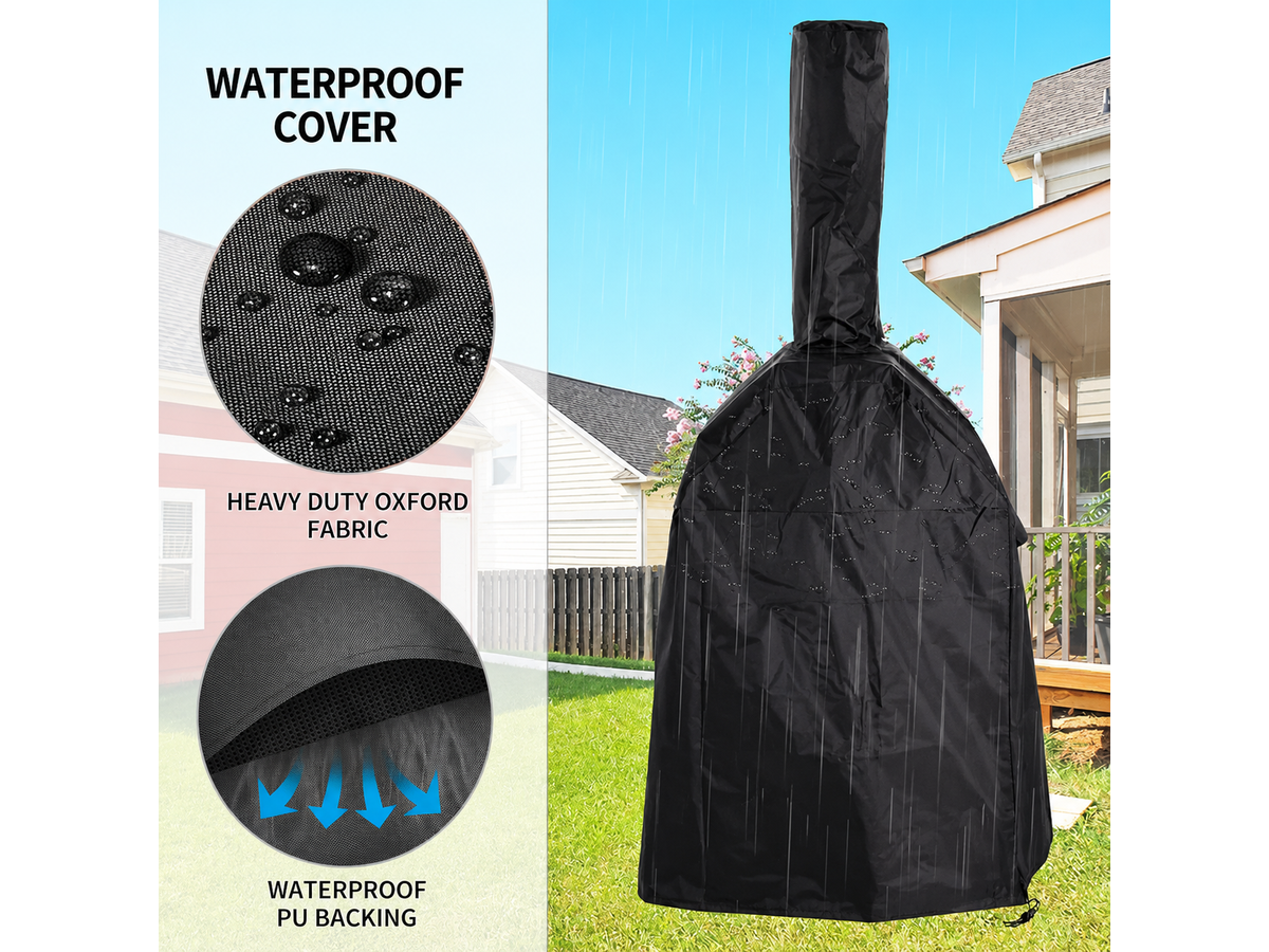 Outdoor Pizza Oven Wood Fired Pizza Maker with Pizza Stone Peel Grill Rack & Thermometer