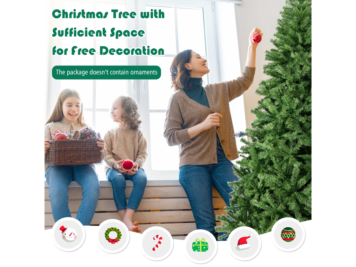 Christmas Tree 7.5FT Artificial Green Tree with Metal Stand