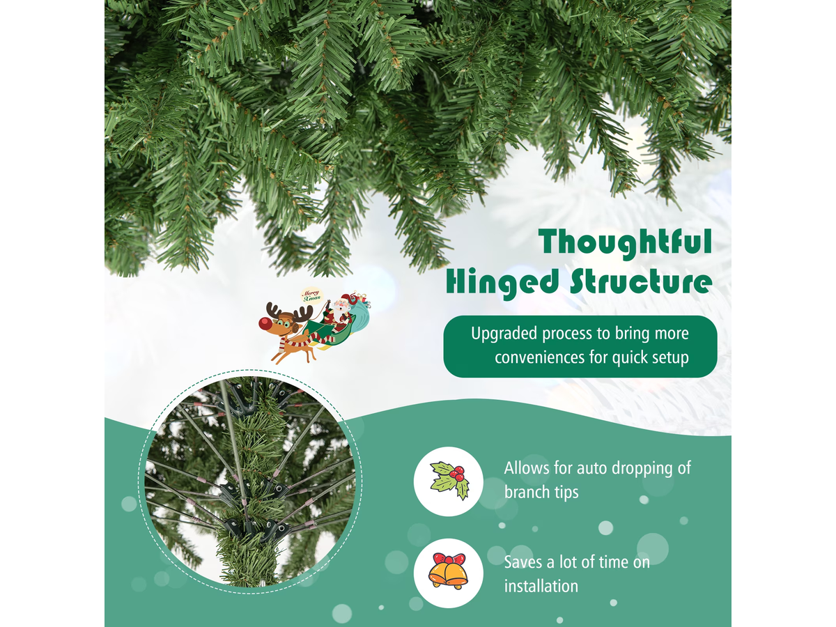 Christmas Tree 7.5FT Artificial Green Tree with Metal Stand